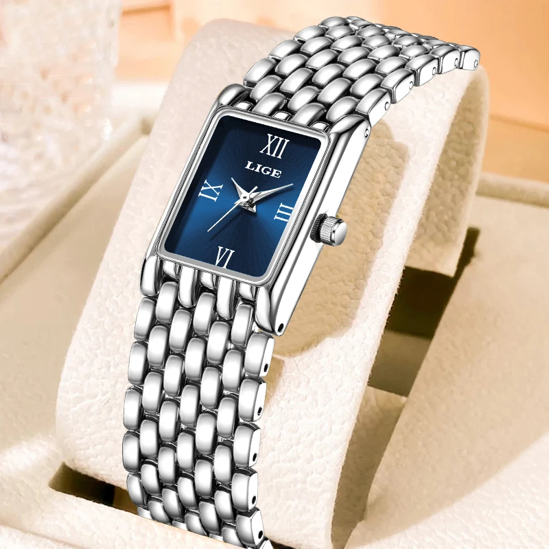 

New LIGE Watches for Women Elegant Retro Stainless Steel Strap Quartz Woman Watch Luxury Fashion Casual Waterproof Ladies Clocks