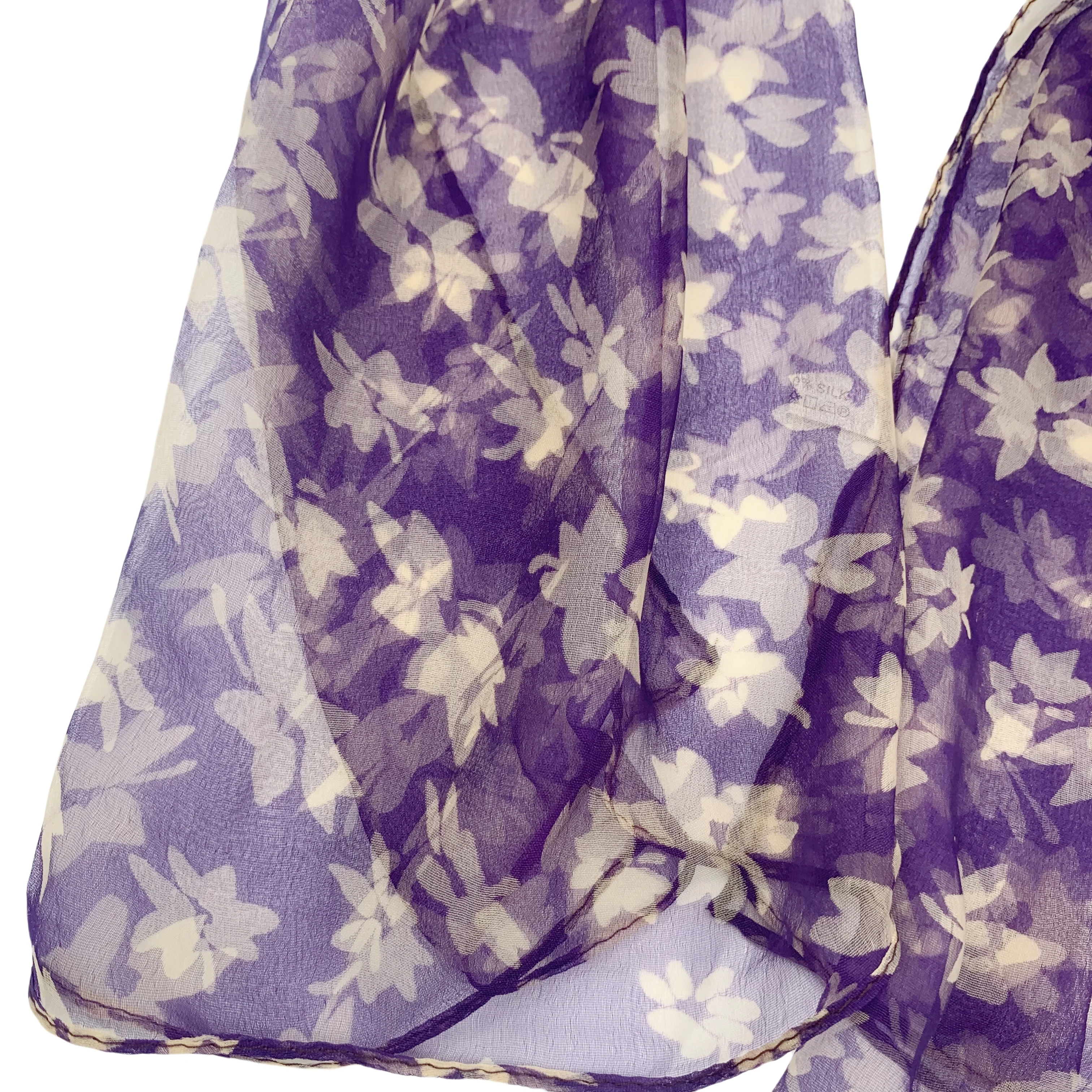 100%  pure silk scarf brand new fashion scarves 50Cm*150Cm Neckerchief purple flower inflorescence