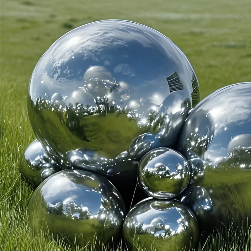 インフレータブルシルバーミラーボールセット,再利用可能な巨大な球,密封された大きな光沢のあるボール,結婚披露宴の装飾
