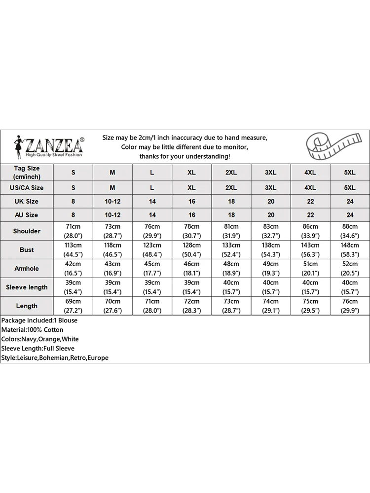 2023 ZANZEA Frauen Herbst Baumwolle Bluse Casual Langarm Tops Vintage Shirt V-ausschnitt Taste Blusas Weibliche Arbeit OL Shirts Oversize