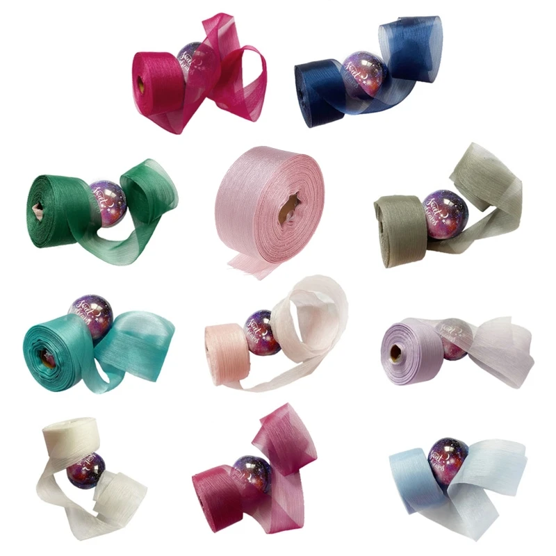 50 Yards/Roll Organza Ribbon Sheet Stain Ribbon for DIY Wedding Bouquets Drop Shipping