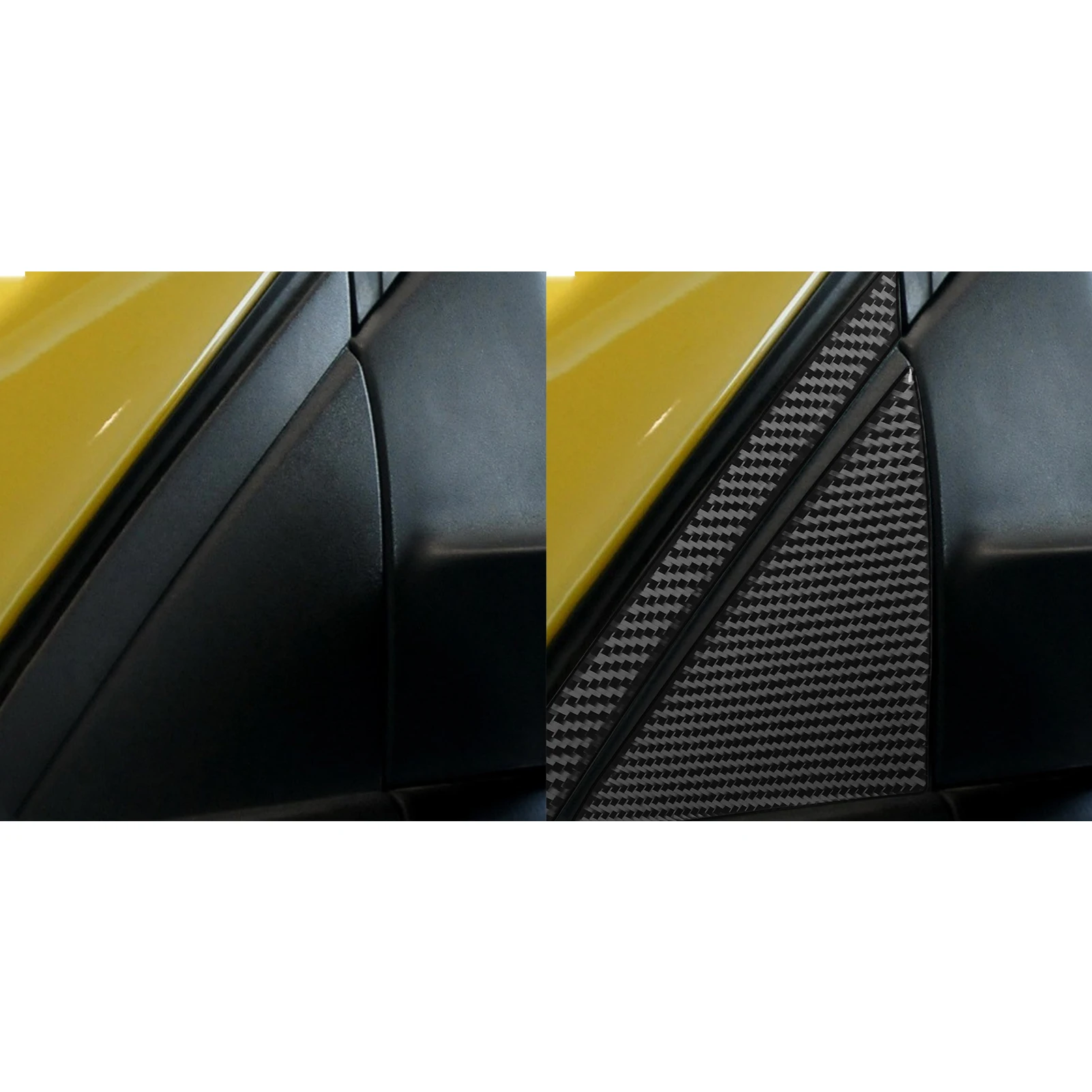 For Ford Focus MK3 2012-2014 Real Carbon Fiber Sticker Window A-pillar Triangle Panel Cover Car Exterior decorative Accessories