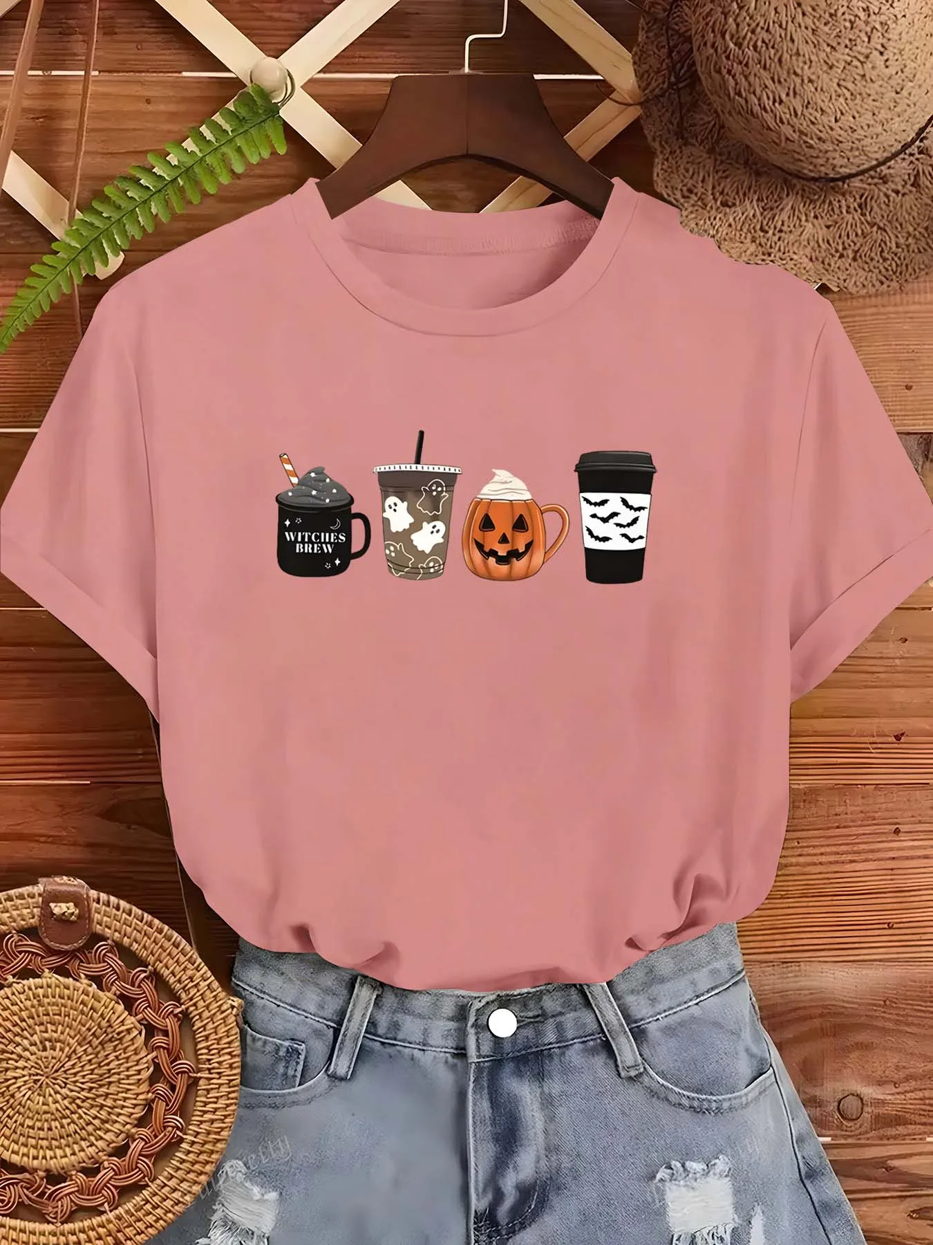 Plus Size Halloween Themed  Pattern Dress For Women Elegant Fashion Item With Festive And Playful Vibe Perfect