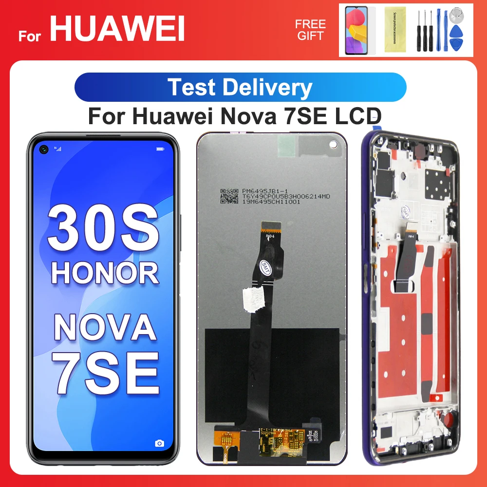 For HUAWEI Nova 7 SE 6.5''For  P40 Lite 5G For Honor 30S LCD Display Touch Screen Digitizer Assembly Replacement