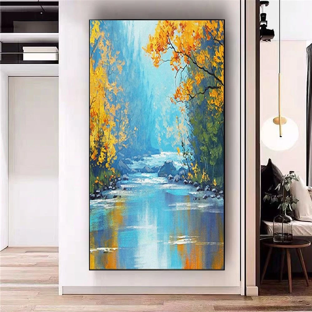 

Outdoor Landscape Wall Art Pictures Modern Indoor Exhibits Real Texture Manual Oil Painting Decor Living Room Canvas Poster Gift