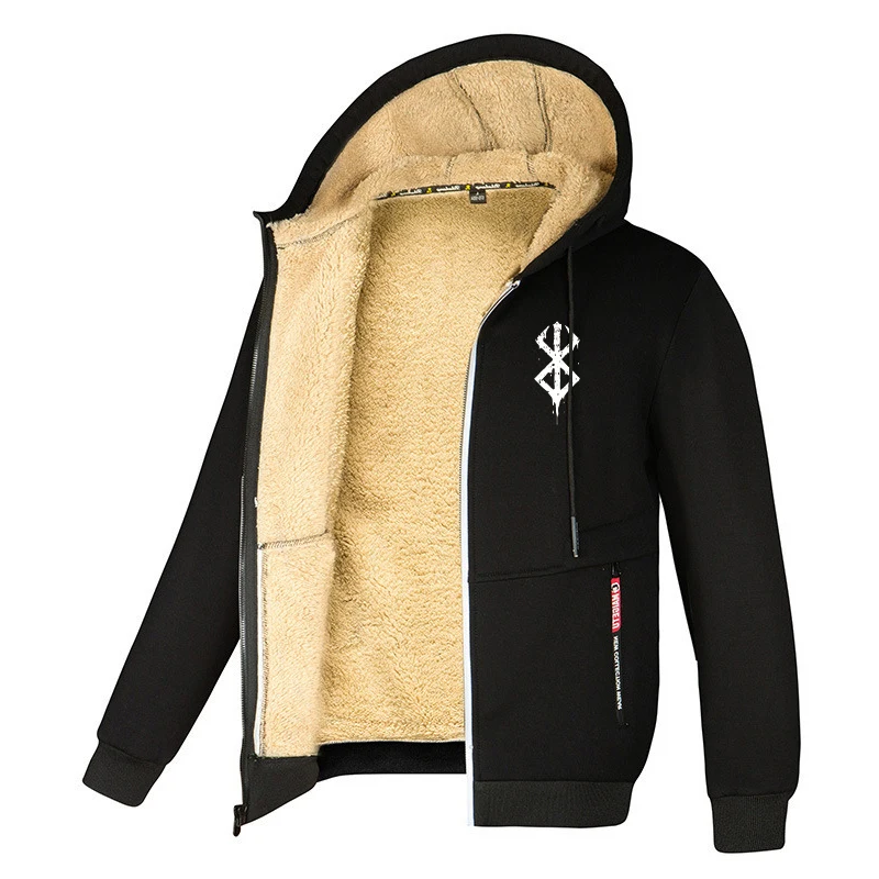 Stylish Print Sherpa Lined Jackets for Men Winter Warm Cozy Fleece Coats Plush Outwear Zip Up Hoodie Sweatshirt Tops Outfits