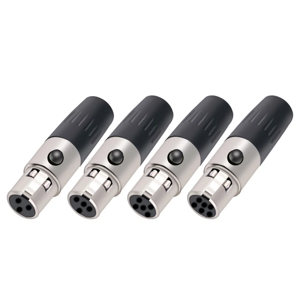 1pc Mini XLR 3/4/5/6 Pins Female Plug Small XLR Audio Microphone Connector MIC for Cable Soldering Straight