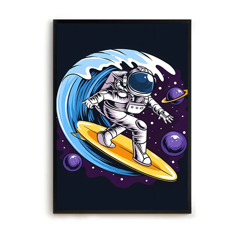 

Paintings for Bed Room Decoration Hello Astronaut Decorative Painting on Canvas Posters for Wall Home Decor Anime Poster Art