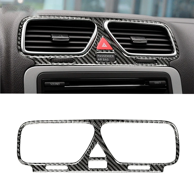 Carbon Fiber Interior Modification Central Control Car Air Outlet Vents Sticker Decorative Frame for Scirocco