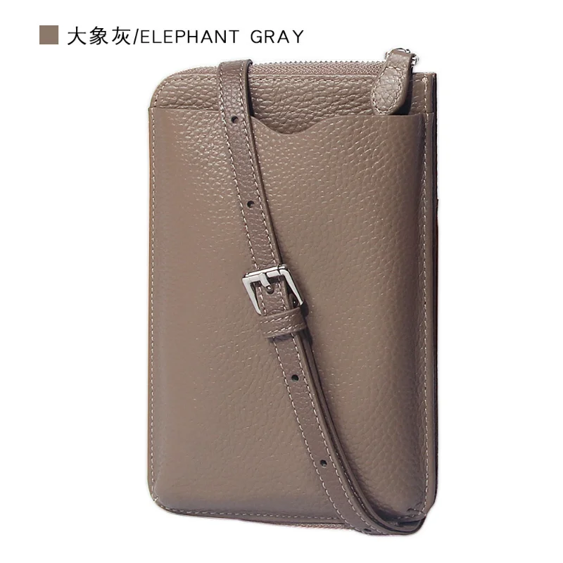 Genuine Leather Women\'s Wallet Single Shoulder Crossbody Bag Simple Fashion Leisure Shopping Card Holder Coin Purse Phone Pocket