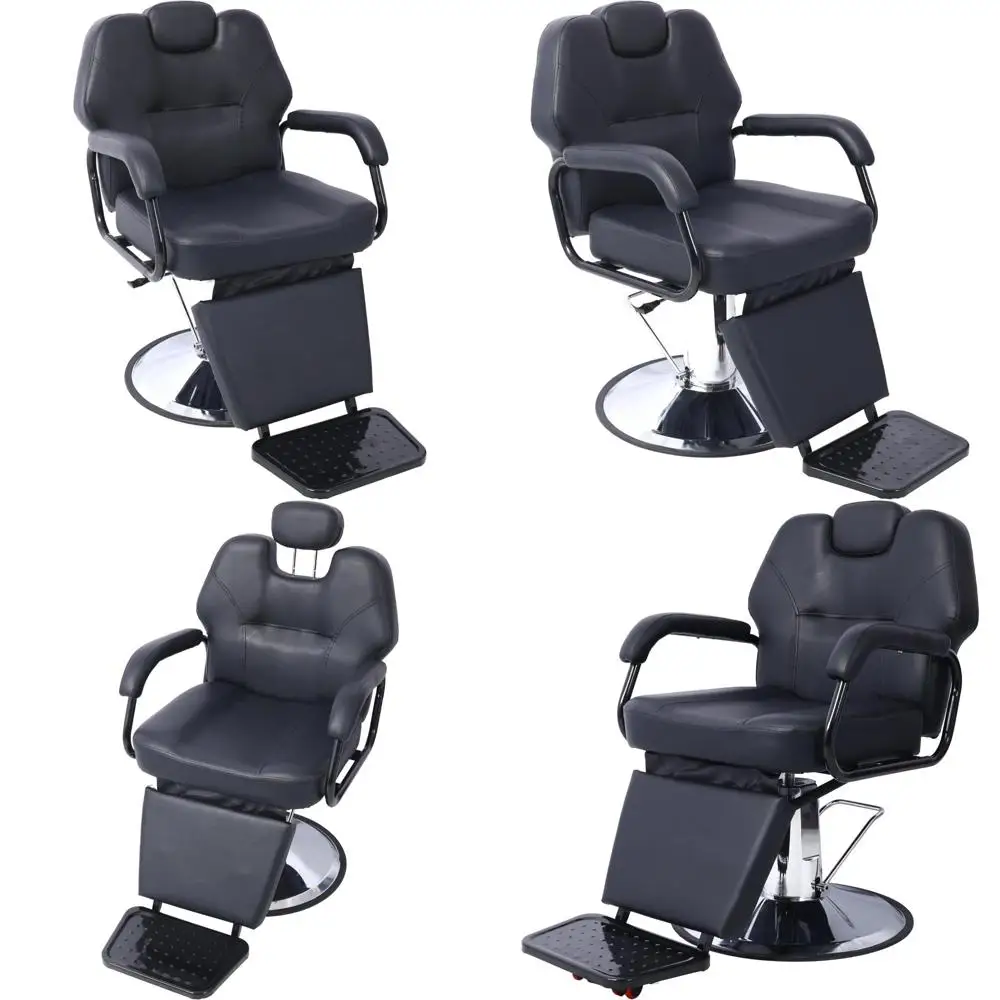كرسي حلاقة أنيق عالي التحمل مع كرسي قابل للتعديل، ومقعد واسع، ووظيفة الشامبو #1