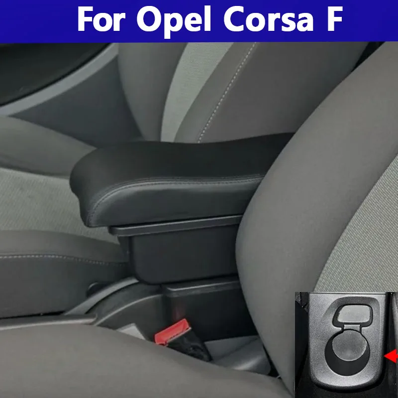 

Подлокотник для Opel Corsa F для Corsa F 2019 2020 2021 2022 2023 2024, внутренний центральный подлокотник, ящик для хранения автомобильных аксессуаров