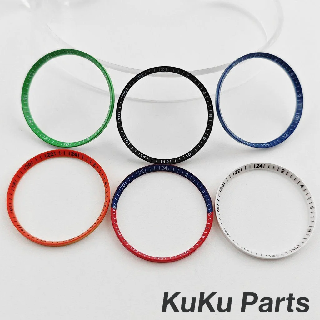 30,5 mm Uhren-Kapitelringe passend für SKX007 SKX009 SRPD Uhrengehäuse mit Zahlen 30,5 mm*27,5 mm Kunststoff-Innenring NH35 NH36 Uhrwerk