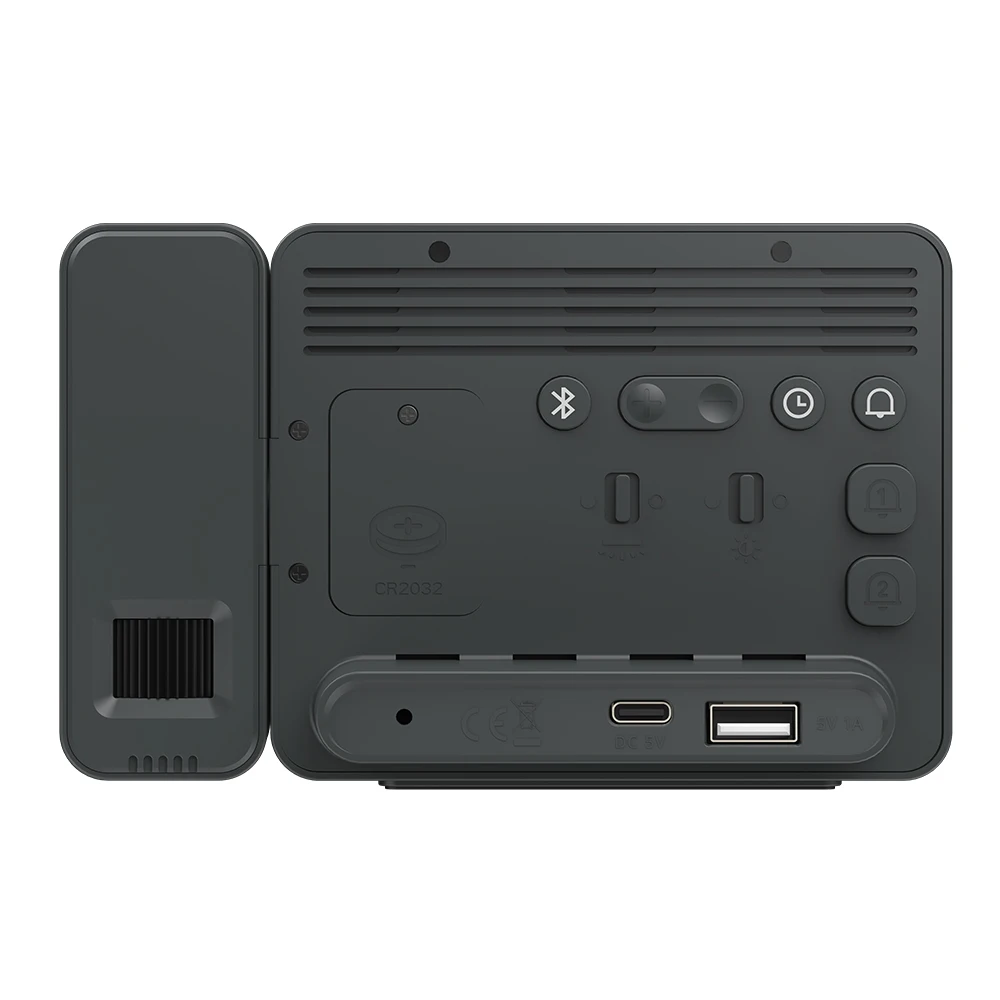 Fanju Digital Projection Desktop Dual Alarm Clock Bluetooth Time Adjust Night Light USB Focusing Display Projectior Thermometer