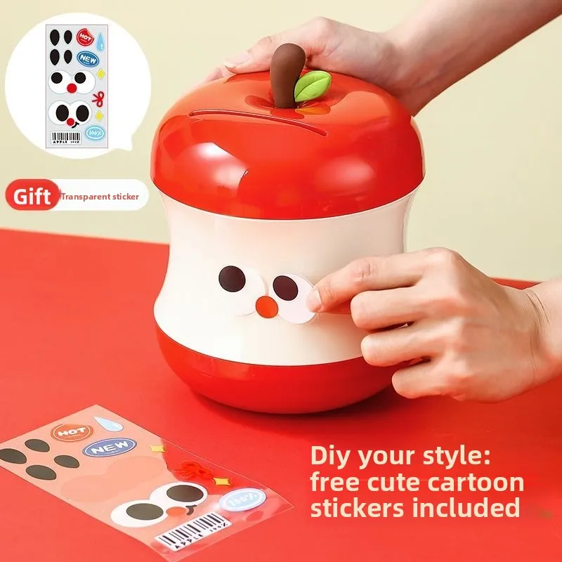 

Apple Piggy Bank, Children's Piggy Bank, DIY Stickers Children and Girls Can Save Piggy Bank Ornament Birthday Gift
