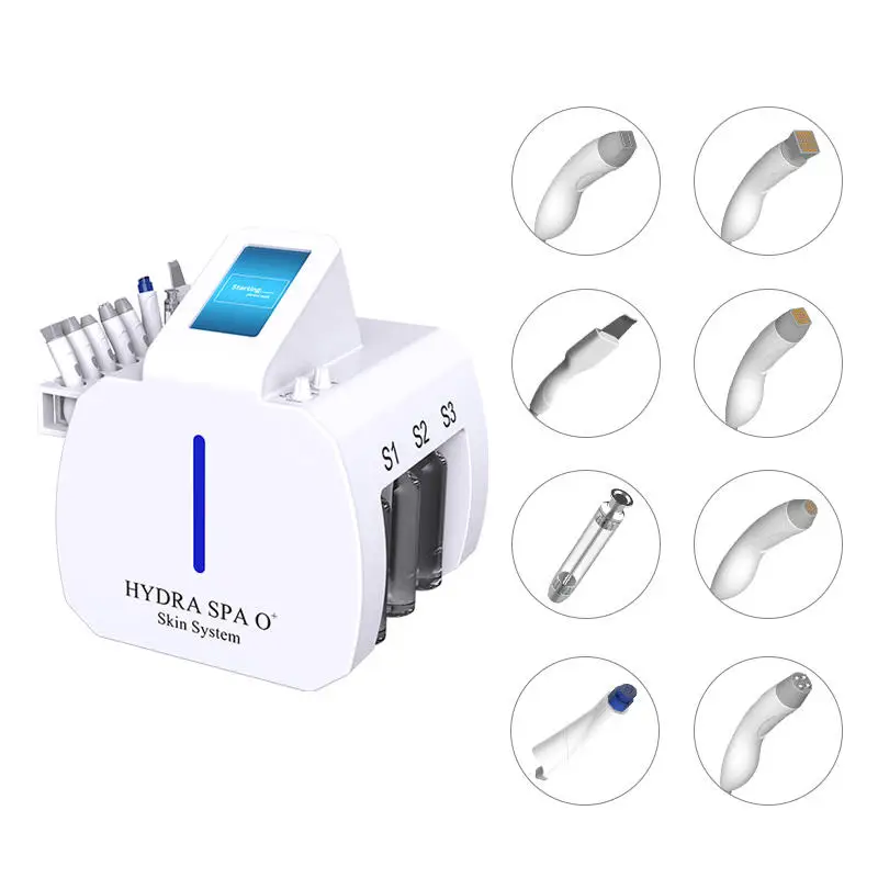 Multifunction Facial Skincare Water Oxygen Spray Facial Lift Machine with 8 Handles for Spa and Salon