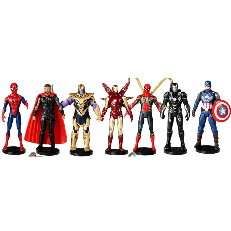 شخصيات مارفل تويز أفنجرز ليجيندز آيرون مان سبايدر مان ثور كابتن أمريكا ثانوس هالك وور ماشين Gif #3