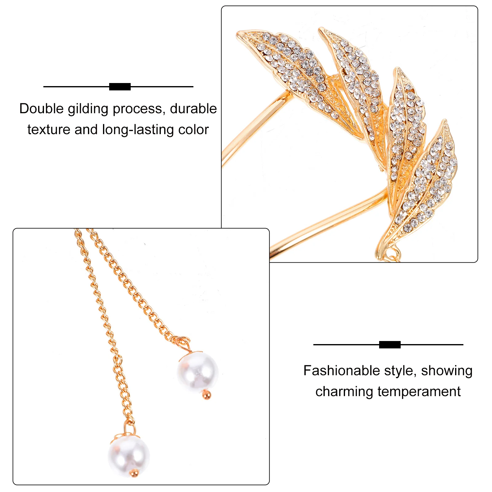 パールアクセント U 字型ヘアクランプ スタイリッシュなタッセルヘアピン 女性用 エレガントな髪飾り 宴会 記念日 ベビーに最適