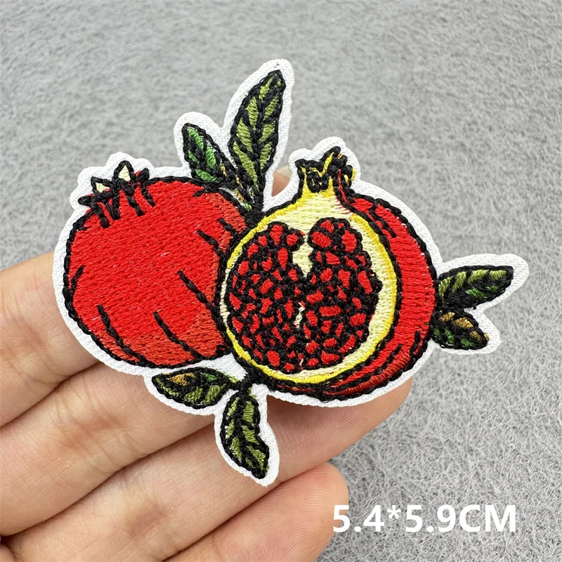 Rote Früchte Stickerei Patches Cartoon Kleidung Aufkleber DIY Eisen auf Patches für Kleidung Applikationen Jacke Jeans Streifen – Detail 4