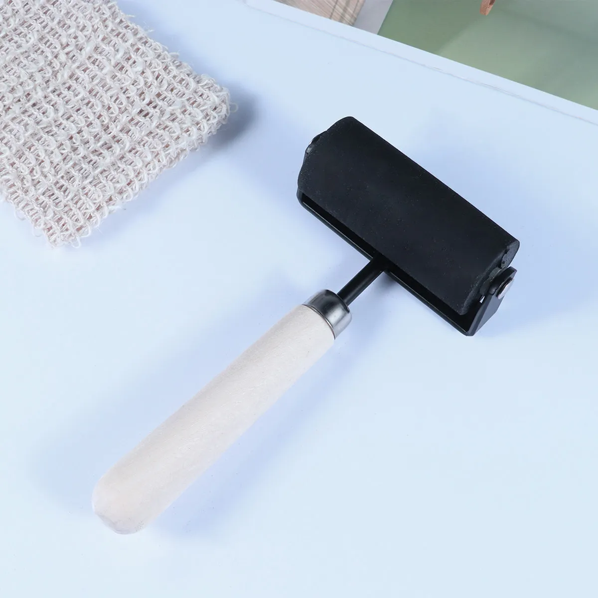 

Wooden Painting Roller Size M Black Professional Ink Roller Glue Stamping Brayers Plastic Frame Smooth Surface Painting Tool