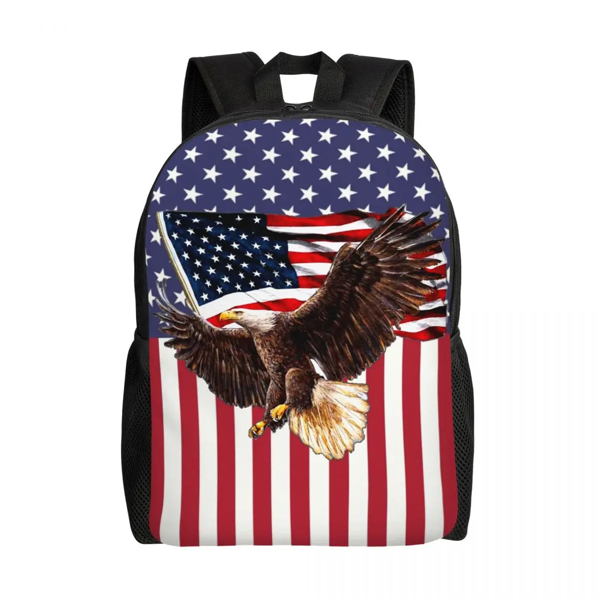 American Eagle USA Flag Laptop Backpack Women Men Fashion Bookbag for School College Students Bags