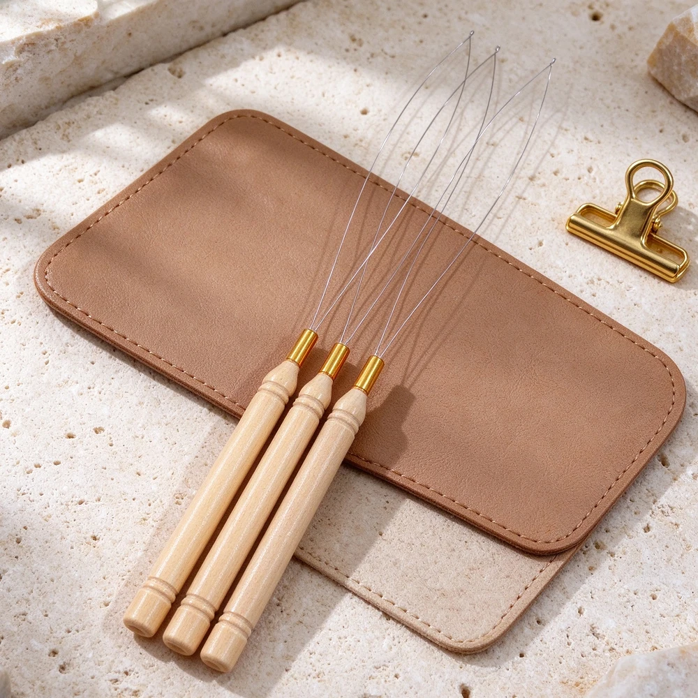 Micro Rings Loop Tool Loop Threader Pulling Needle Used With Hair Plier and Beads for Human Hair Feather Extension Tools