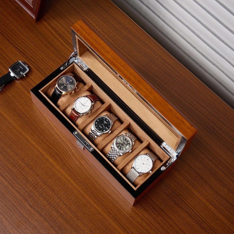 Wooden Watch Box Luxury Storage Men's Watches Boxes Organizers Mechanical Watch Display Case Portable Watches Gift Accessories