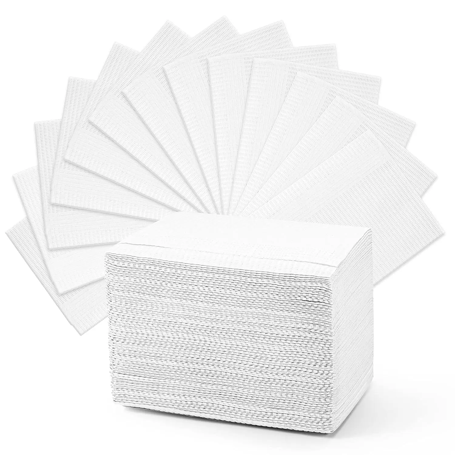 Annhua Disposable Polyback Towel Waterproof 3 Ply Tattoo Bib Dentist Bib Tray Covers Lap Cloths 13x18 White Pack of 60 for Tattoo Cleaning Supplies