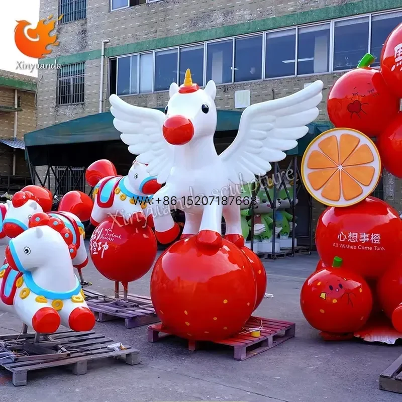 Wmwmnu Custom FRP Mascot Art Installation with Free 3D Modeling Professional Fiberglass Character Statue for Commercial Site
