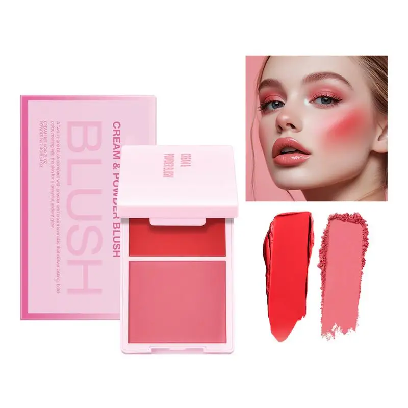 Matte Rouge-Palette, Gesichtskonturierung, Gesichtsrouge, Augenlippe, Wangentönung, Wangenrouge, wasserfest, einfarbig, mattes weibliches Make-up