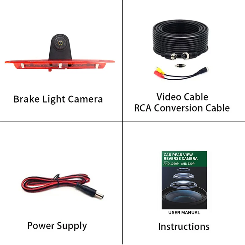 AHD 1080P Car Brake Light Rear View Reverse Camera For Ford Transit van 2015-2020 Waterproof Night Vision Backup Camera