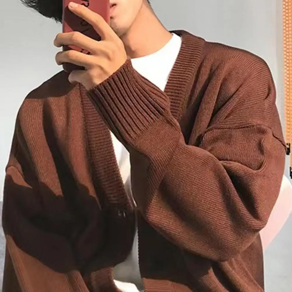 

Mens Sweater Cardigan Business Casual Classic V-neck Solid Color Cardigan Men Sweater Korean Fashion Mens Clothes