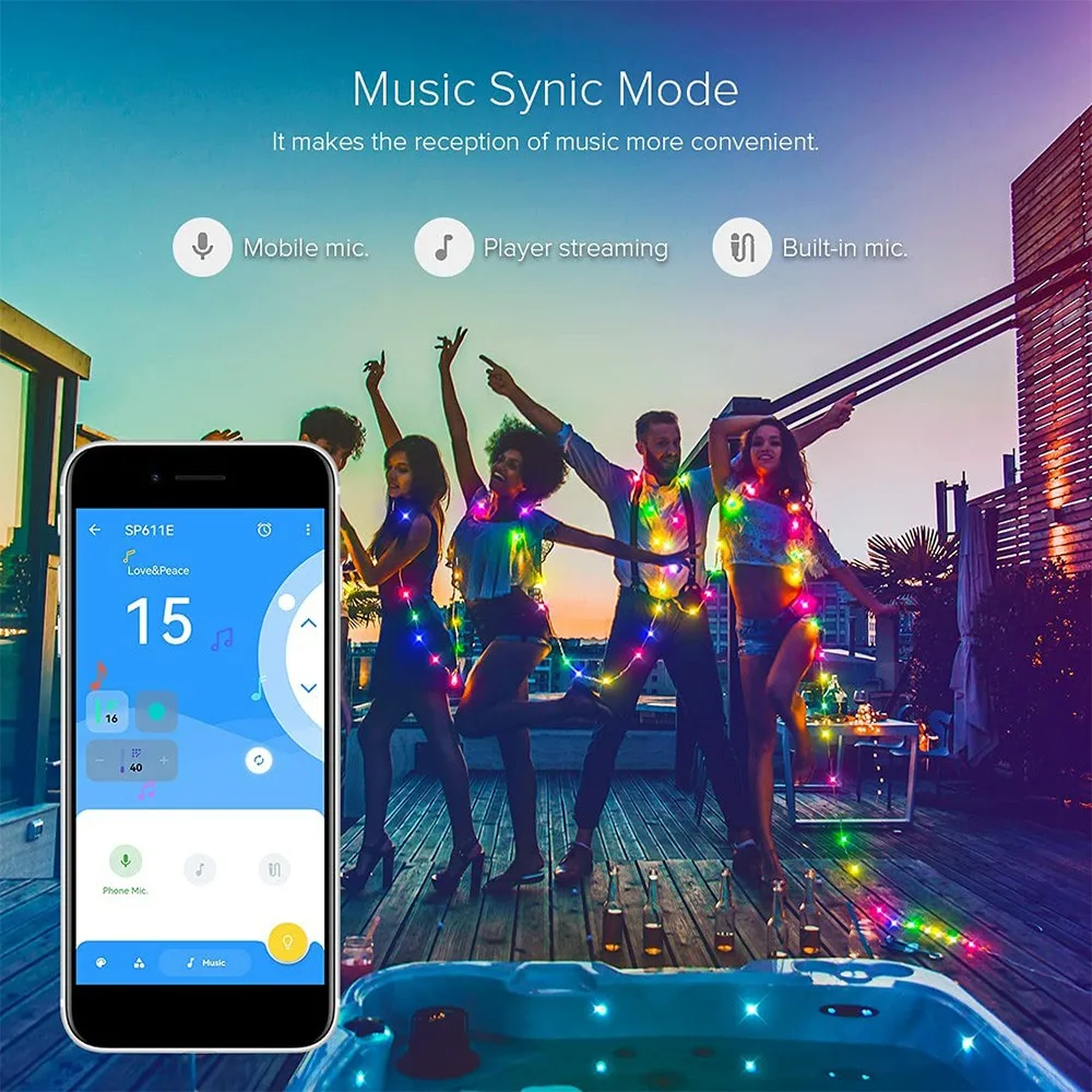 

LICE-SP611E WS2812B WS2811 Bluetooth музыкальный контроллер светодиодной ленты IR38 ключи дистанционное приложение для адресного светодиодного освещения DC5V-24V