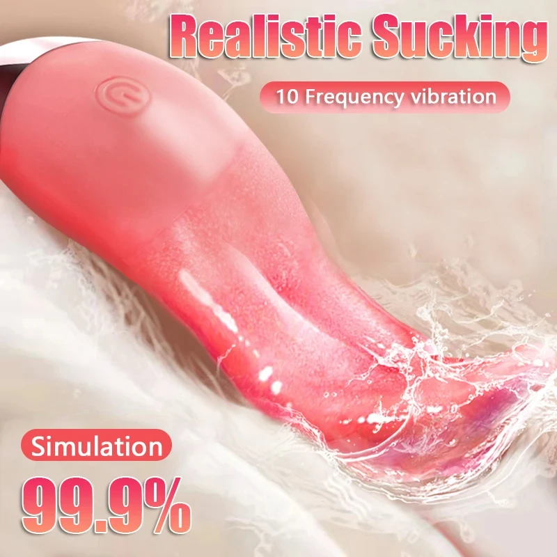 10 Speeds Heating Realistic Licking Tongue Vibrators for Women  Nipples Clitoral Stimulation Sex Toys for Adult Female Couples