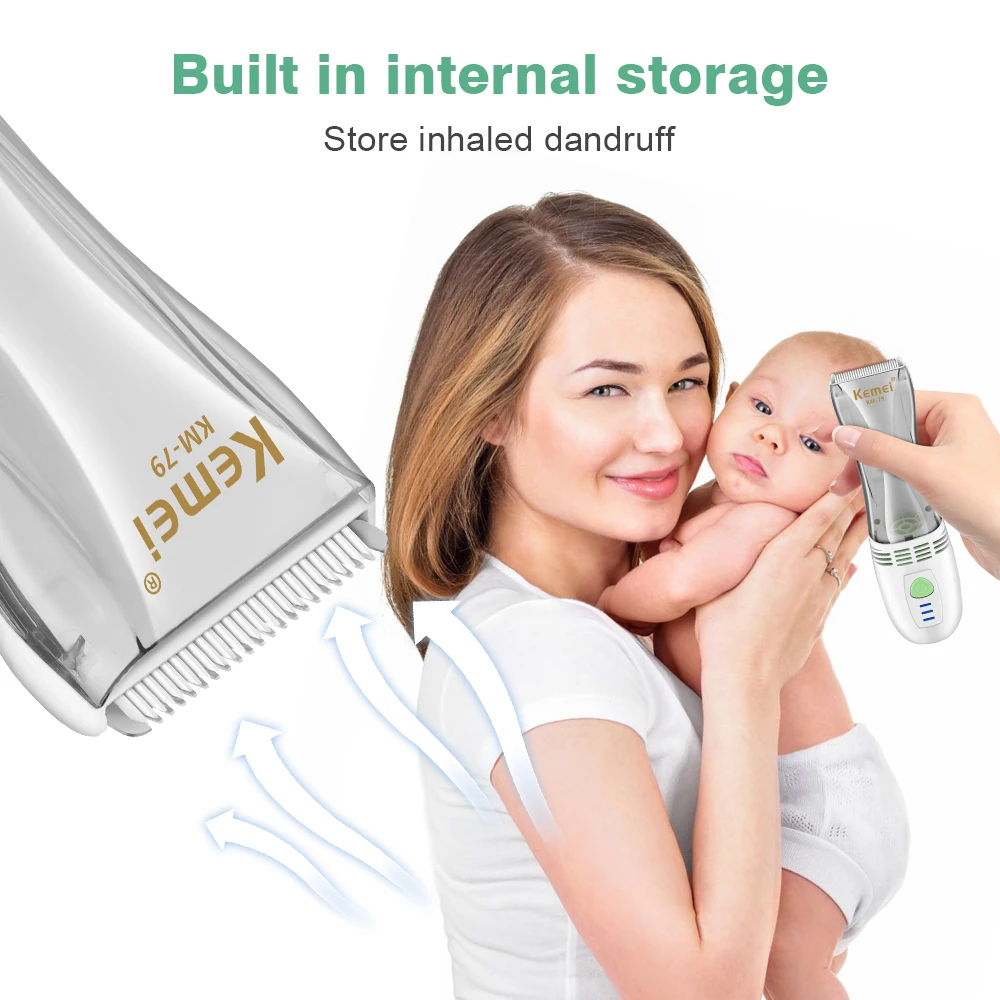 

Детская электрическая машинка для стрижки волос — набор для стрижки волос с функцией автоматического всасывания, перезаряжаемая батарея, USB