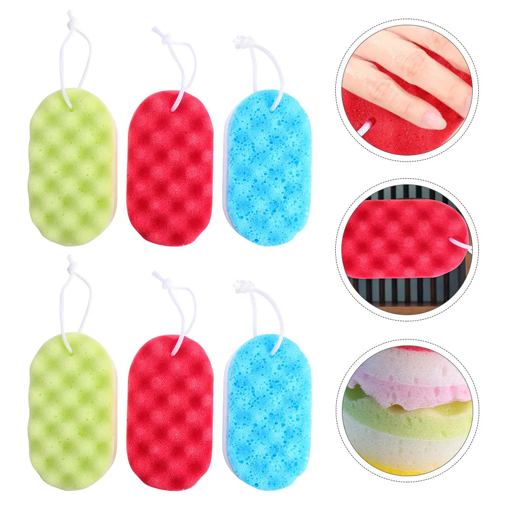 

Набор из 6 премиальных отшелушивающих губок для душа для взрослых, для очищения тела, для гладкой кожи, эффективное ежедневное использование, для путешествий