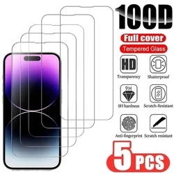 5pcs Tempered Glass For iPhone 15 Pro Max Screen Protector For iphone 14 13 12 11 6 6S 7 8 Plus XR X XS Max Protective Glass