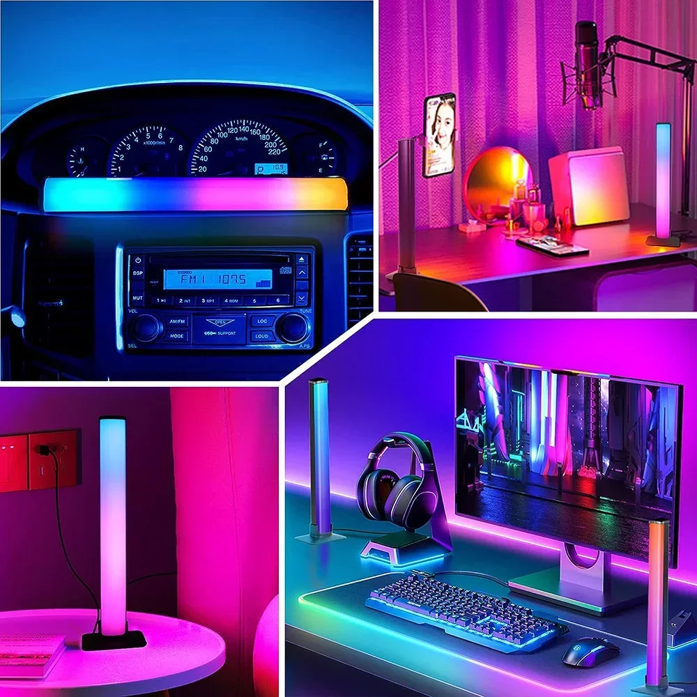 Imagem -06 - Smart Led Night Light Barras Lâmpadas de Piso Rgb 16 Cores tv Backlights Remoto Música Sync Gaming Lights Pickup Mood Lighting