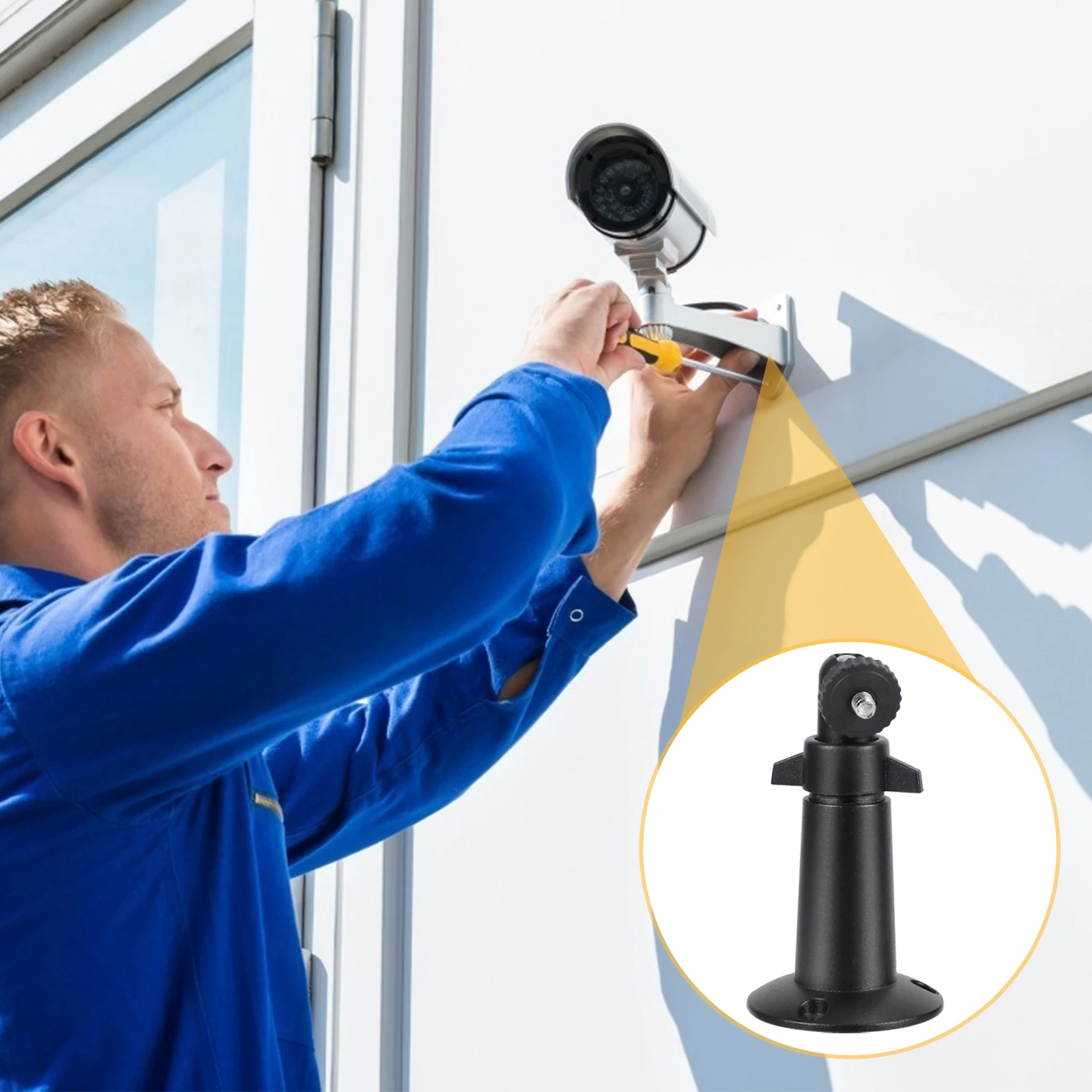 

2 pcs Mount Bracket Black Adjustable 360Degree Swivel 90Degree Tilt Sturdy Aluminum Security for Sensor