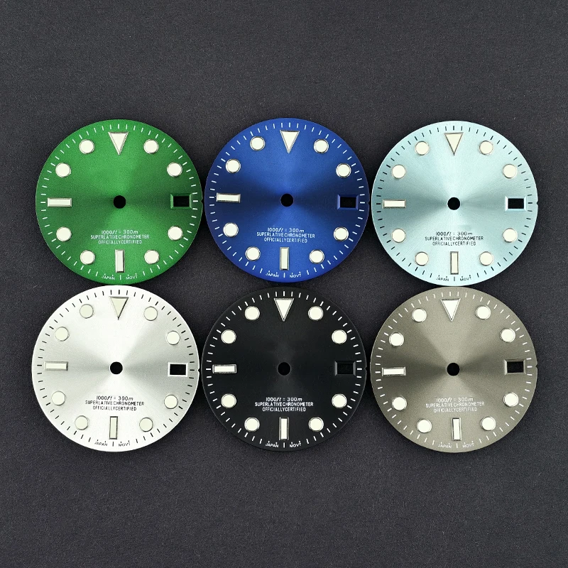 

28.5mm Dial NH35 dial SUB luminous calendar sunray dial face watch modification accessories for NH35/36 movement