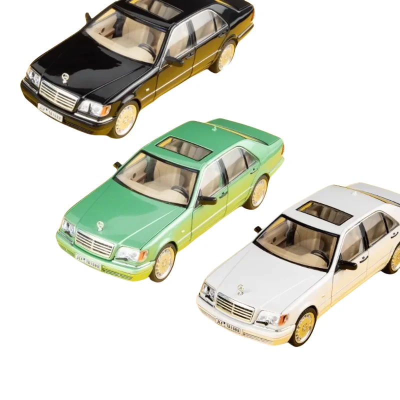 

1:24 Tiger Head Ben W140 classic car 320SEL children's diecast alloy car collection decoration, a birthday gift for children.