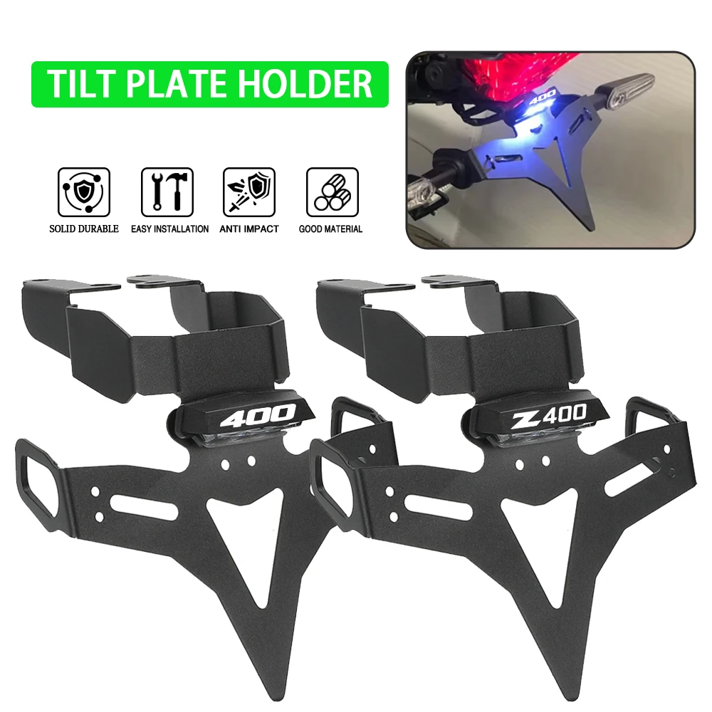 

For Kawasaki Ninja 400/ Z400 2018-2020-2021-2022-2023-2024 Motorcycle License Plate Holder LED Light Tail Tidy Fender Eliminator