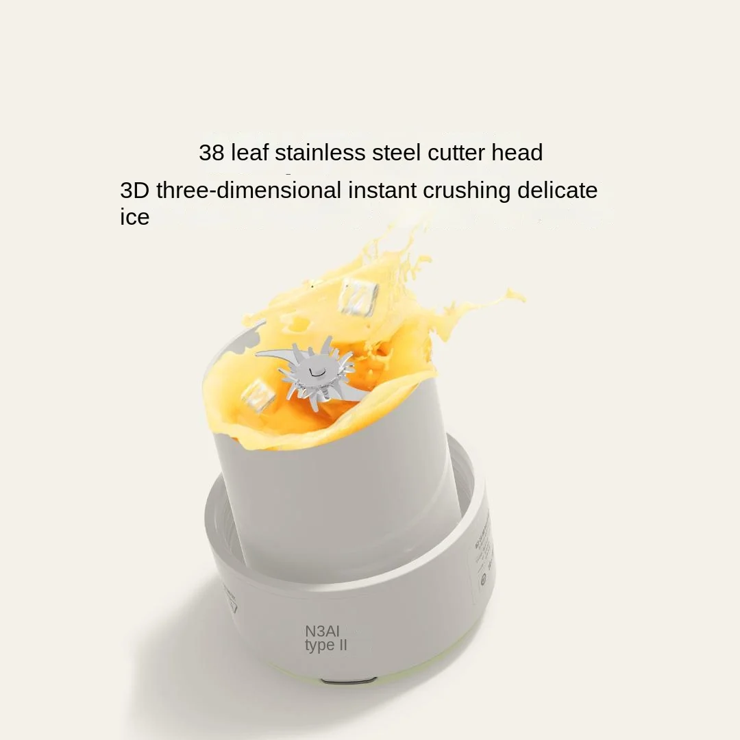 

Portable Multifunction Fruit Juicer Blender 38 Blade Mini Ice Blender 2 Cups USB Charging Wireless Juice Extractor