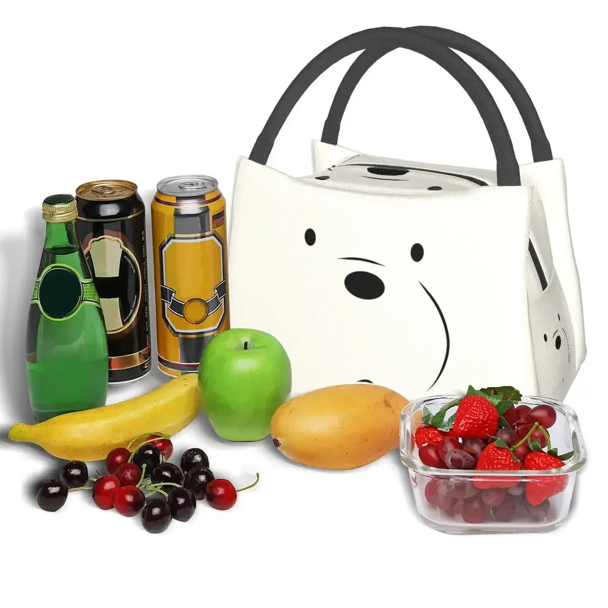 Urso de Gelo. Sacos de almoço de urso legal isolado bento caixa à prova dwaterproof água almoço tote sacos de piquenique refrigerador saco térmico para mulher estudante trabalho