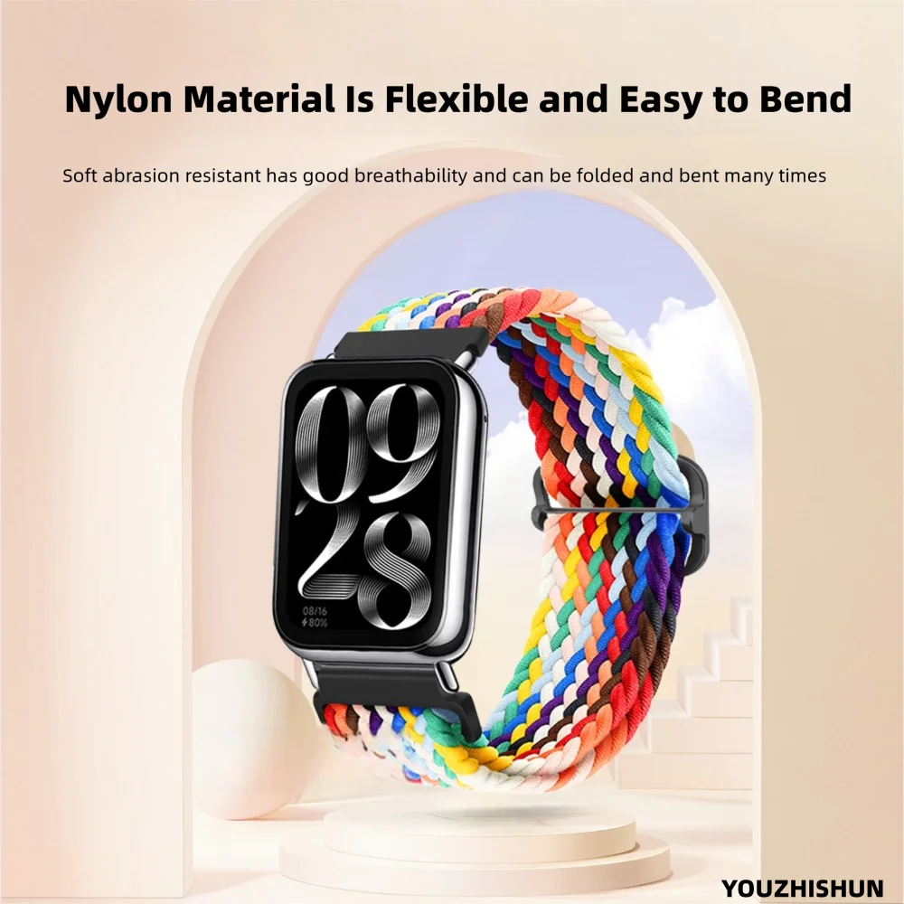 

Quick Release Sport Strap For Xiaomi Mi Band 8Pro/9Pro Redmi Band 4 Washable Durable Nylon Adjustable Smart Watch Band Men Women