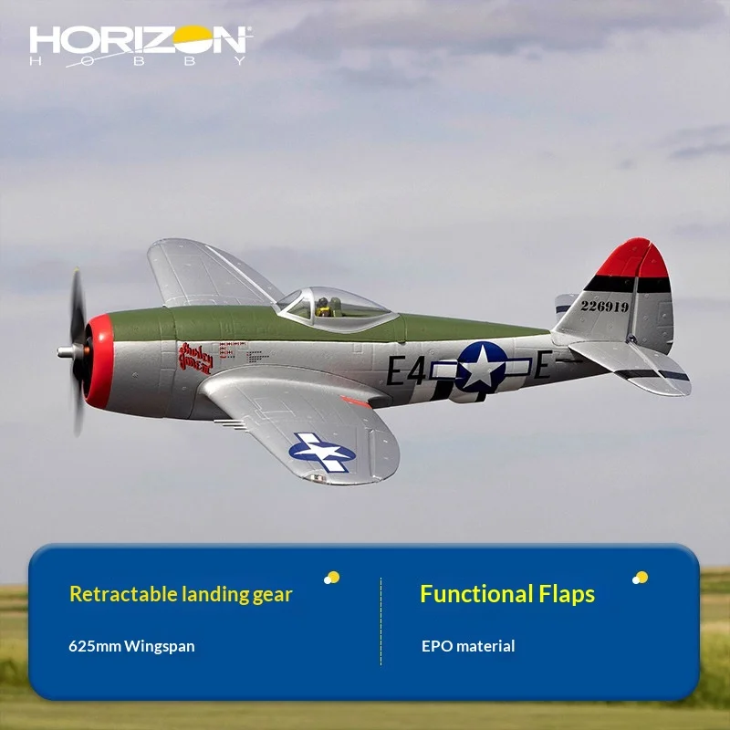 Horizon Hobby P 47 Thunderbolt RC Airplane 625mm Wingspan EPO With Flaps Retractable Landing Gear Hobby Toy