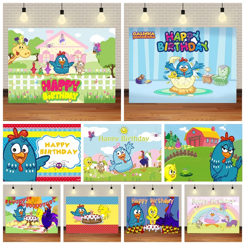 

Galinha Pintadinha Chicken Farm Backdrop Kids Birthday Party Baby Shower Photo Booth Background Custom Banner Decoration Props