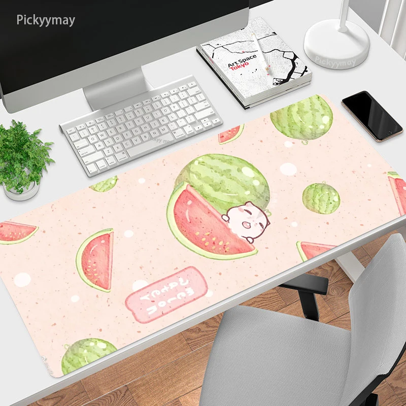 Cute Peach XXL Large Mouse Pad Computer Desk Mat Office Carpet Keyboard Pink  Kawaii PC Mousepads Fruit Mause Rugs Strawberry