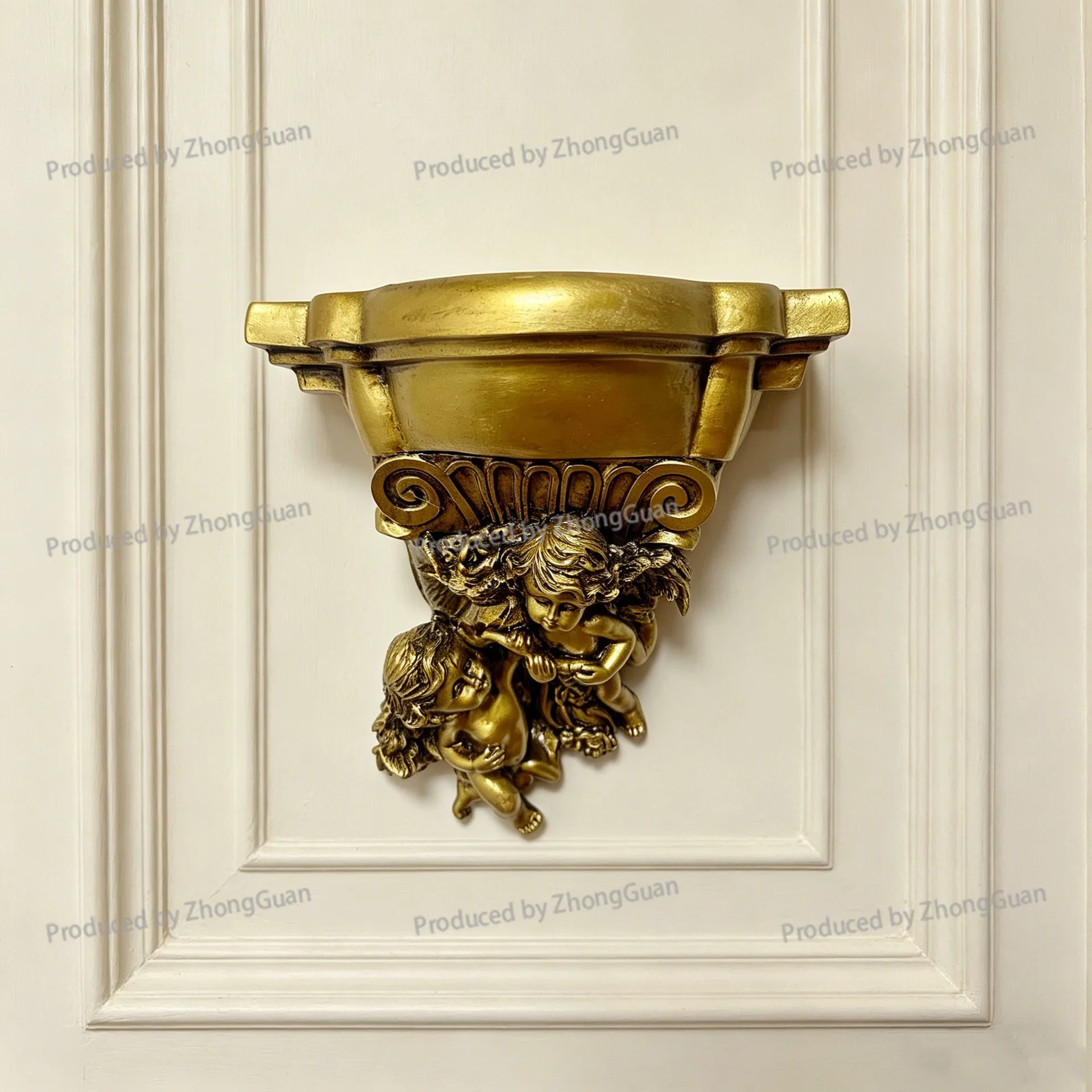 Retro European Relief Wall Candle HoldeHome Bed and Breakfast Decoration Literary Light Luxury Carved Angel Wall Decoration