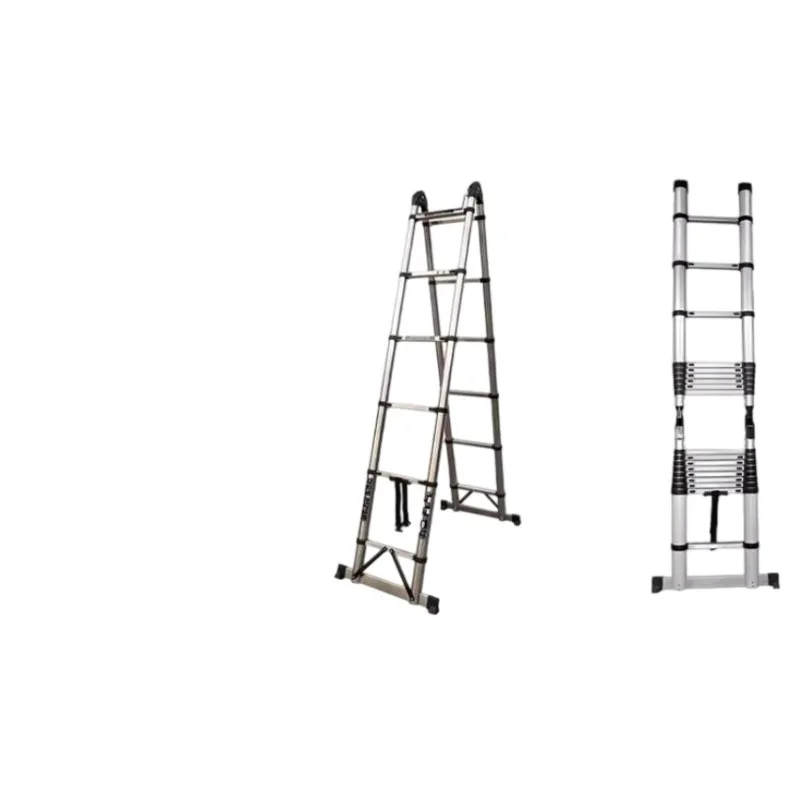 

TZ 3.4m Stainless Steel Multi-Purpose Ladder 1.7m A-Frame, 4+4 Steps 91cm Compact for Home, Workshop, Industrial Use